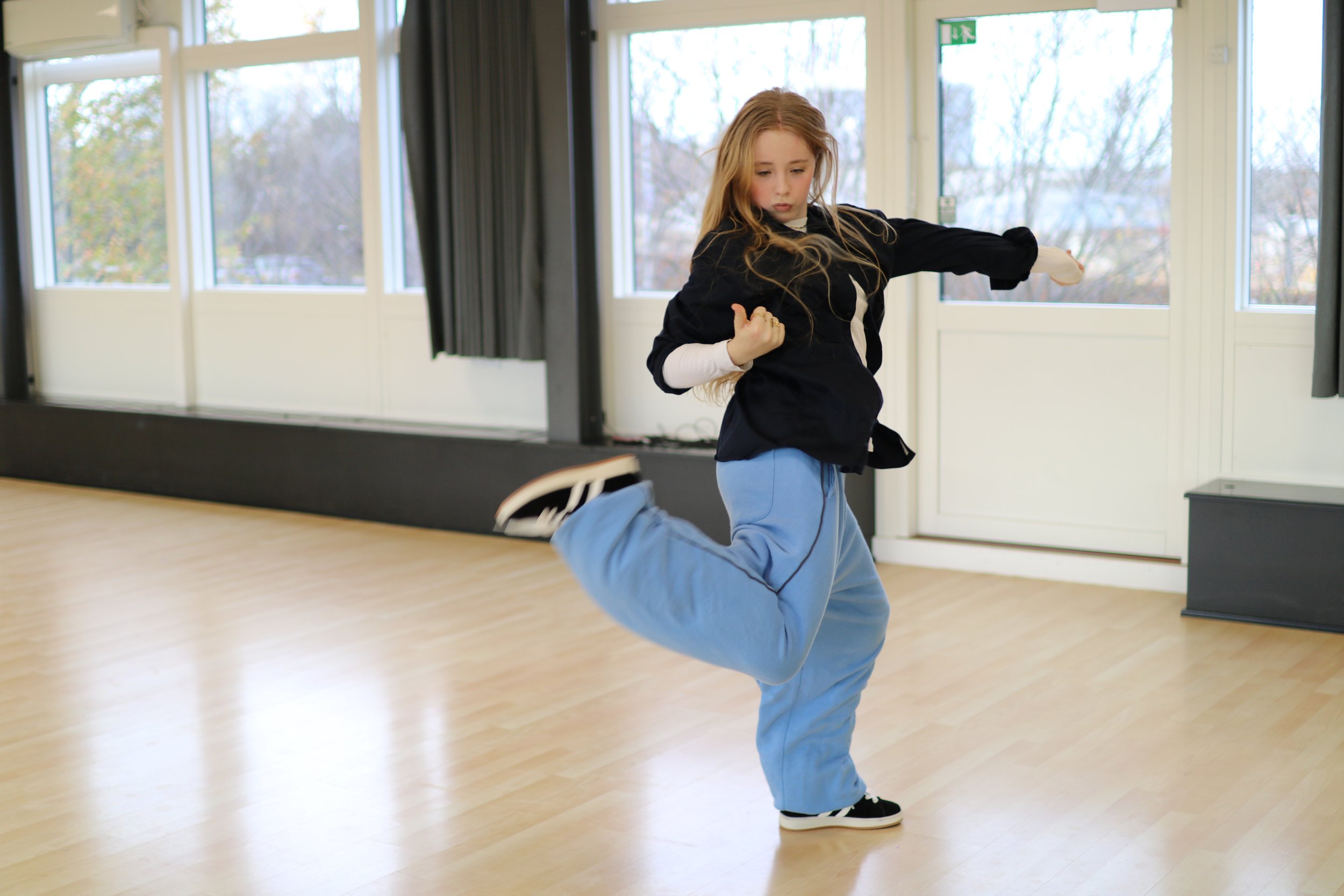 Øvet hiphop hold Funky Stars til træning hos Dansefeber i Aarhus