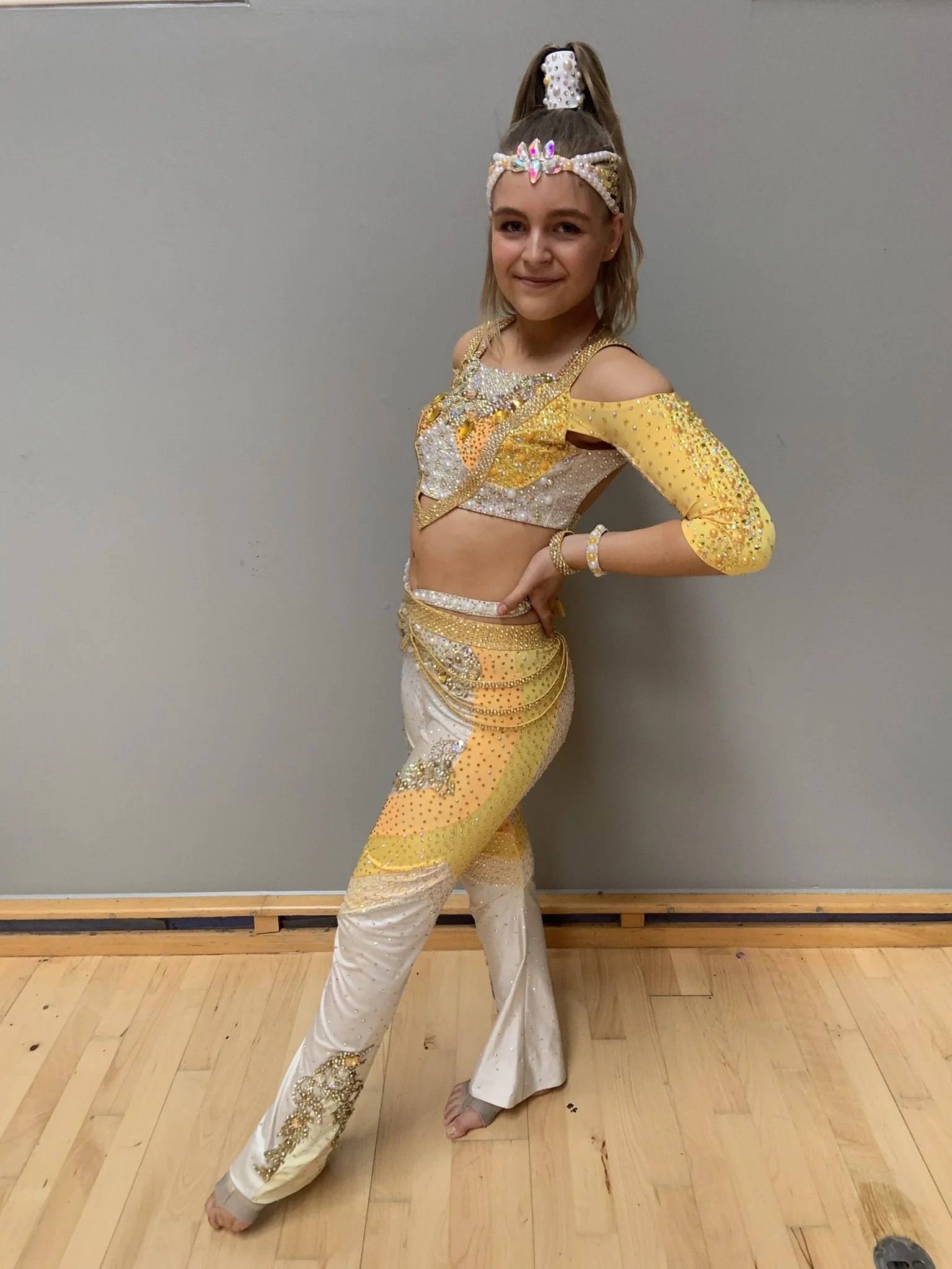 Portræt af discodanser fra Dansefeber i Aarhus Syd ved dansekonkurrence