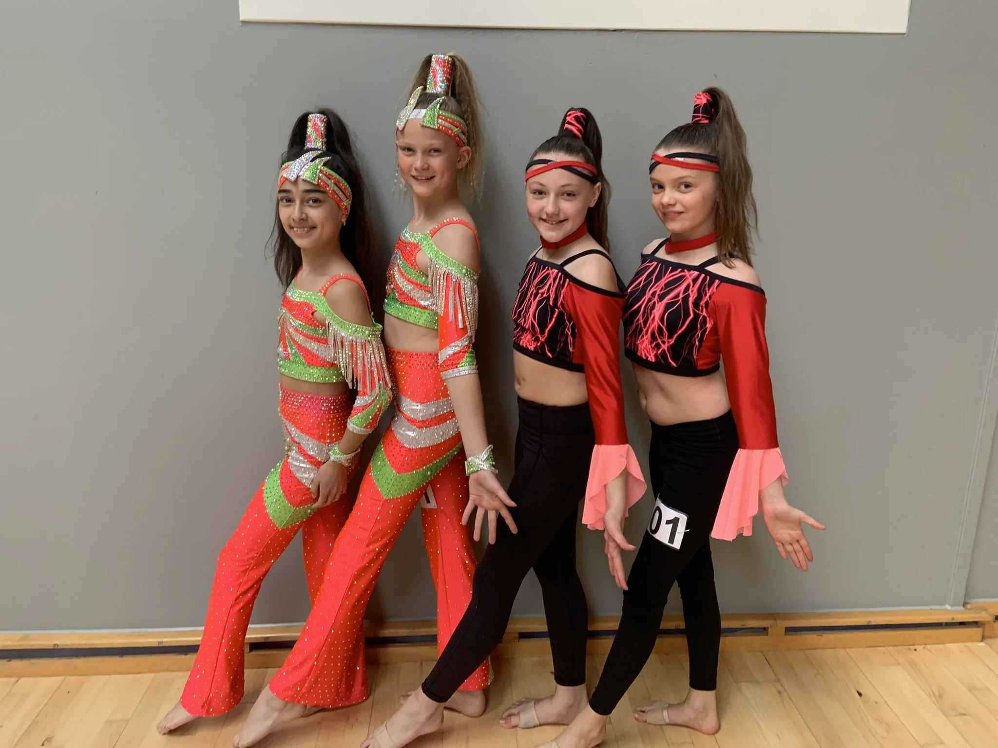 Discodansegruppe fra Dansefeber i Aarhus Syd ved dansekonkurrence