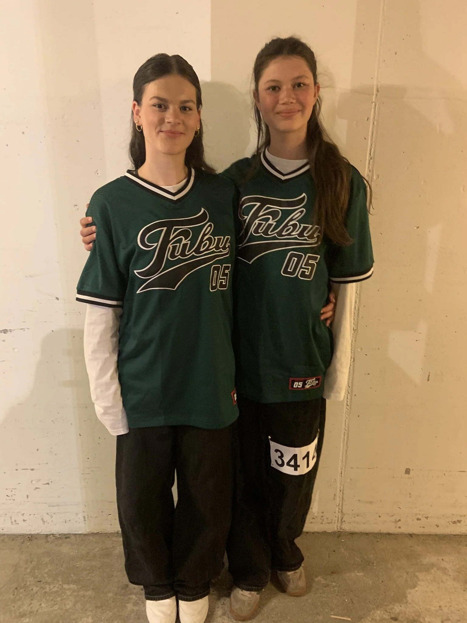 Dansepar fra Dansefeber i grøn outfit til hiphop duo ved Danmarksmesterskaberne 2026 i Forum Horsens