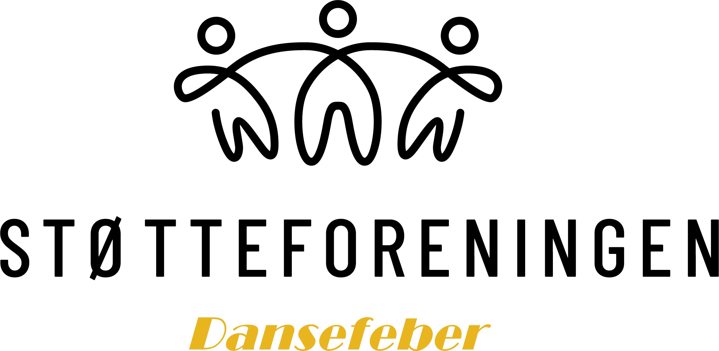 Støtteforeningen Dansefeber logo med tre dansende figurer