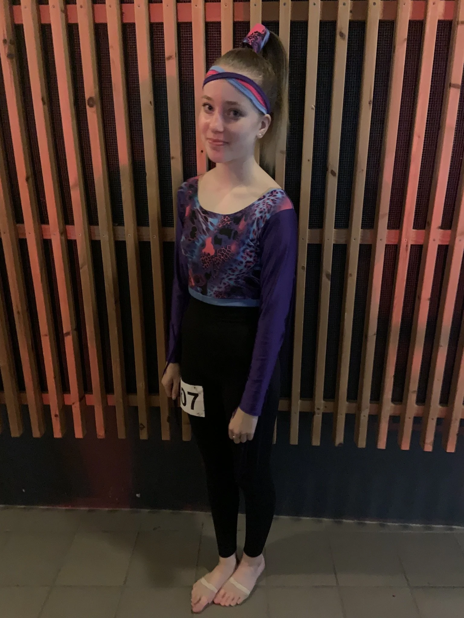 Danser fra Dansefeber i blå discodragt til disco solo ved Danmarksmesterskaberne 2026 i Forum Horsens