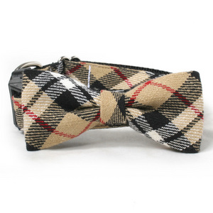 Tan Plaid Dog Bowtie.jpg