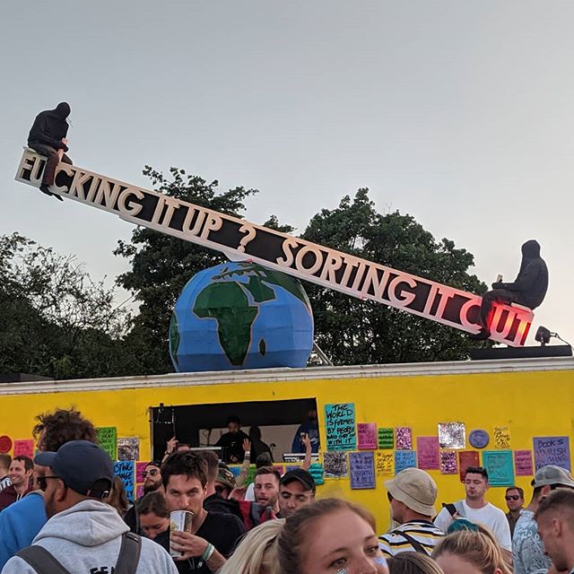 The tipping point. 
Collaboration with Mark Jenkins
Shangri-la. Glastonbury festival.