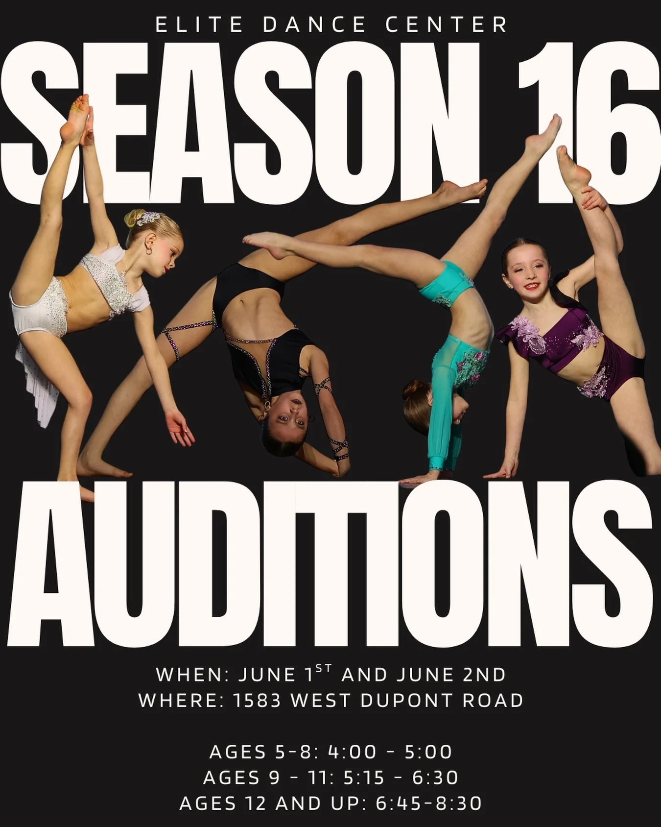 Season 16 starts here. ✨

Elite Dance Center is seeking dedicated dancers ready to train at the highest level and join our award-winning competition program. Excellence, artistry, and hard work define the EDC Blue Crew. 💙

📅 June 1&ndash;2
📍 1583 
