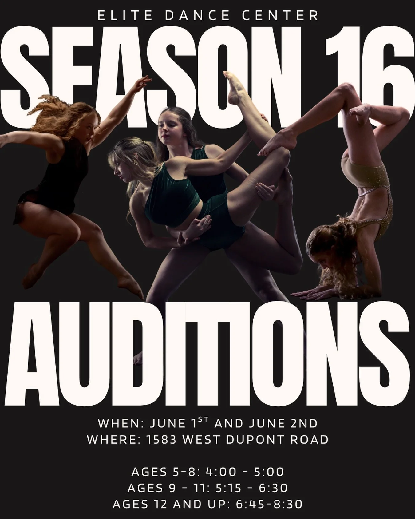 SEASON 16 STARTS HERE ✨

We&rsquo;re looking for passionate, driven dancers ready to grow, train, and be part of something special. 💙 Whether you&rsquo;re new to Elite or ready to take things to the next level&mdash;this is your moment.

📍 June 1st