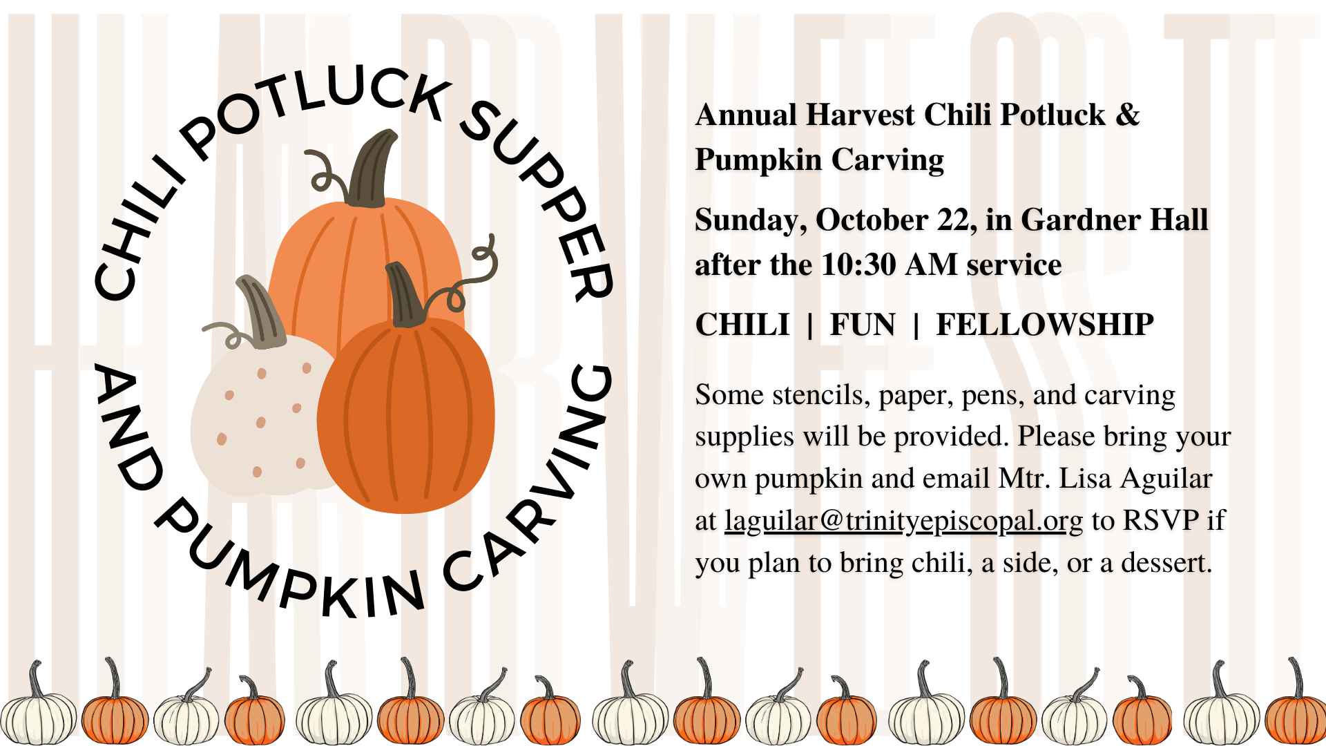 Harvest Chili Potluck &amp; Pumpkin Carving
