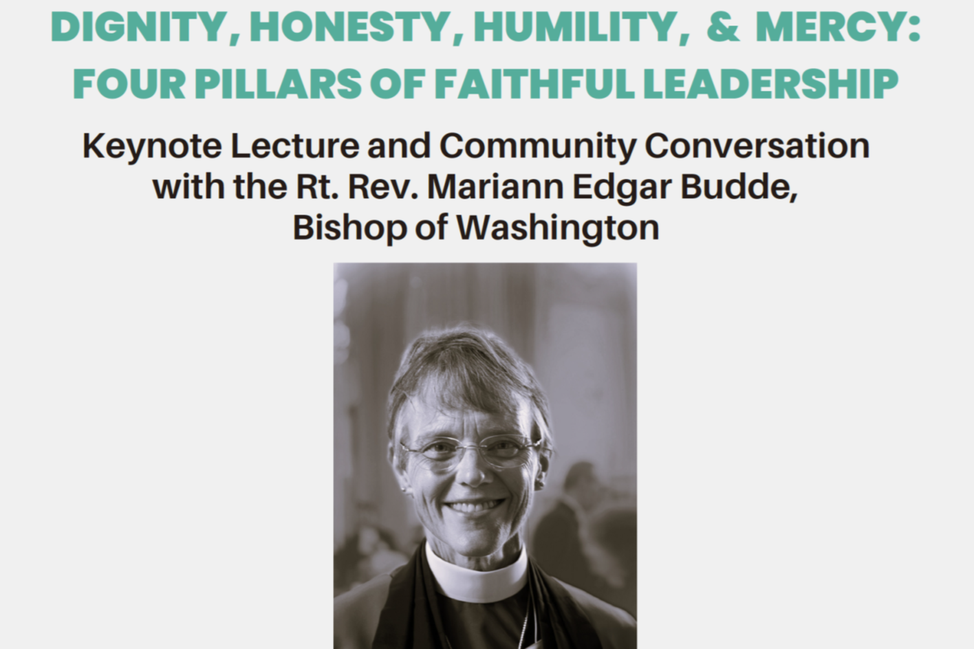 Four Pillars of Faithful Leadership: An Evening with Bishop Mariann Budde