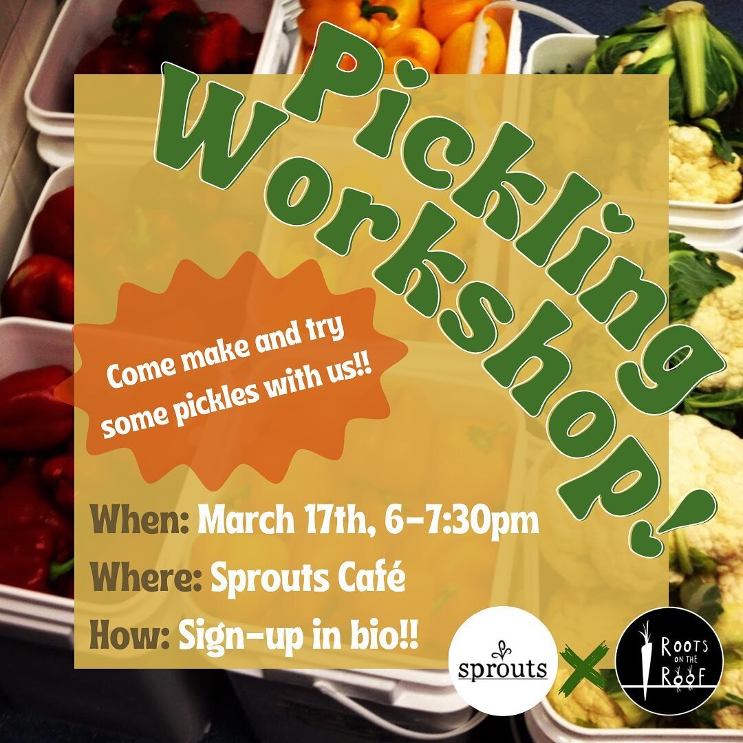 Damn baby, am I a vegetable you preserved in a solution of vinegar, water, and sugar/salt?? Cause you&rsquo;ve got me in a pickle!!😳🥒🧂

Sprouts is back again with another workshop, and this time we&rsquo;re teaming up with our friends from Roots o