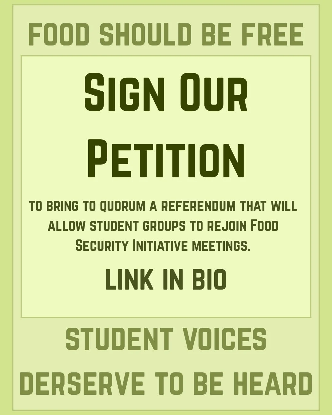 Conversations surrounding food security decisions need insight from students actually doing the work.

Extending FSI funding for just one year is not a sustainable solution. Organizations directly addressing food insecurity deserve to have their voic
