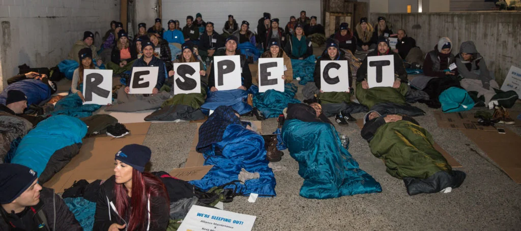 Picture of a Covenant House Sleep Out event to raise awareness for homeless teens and the dangers they encounter on the street