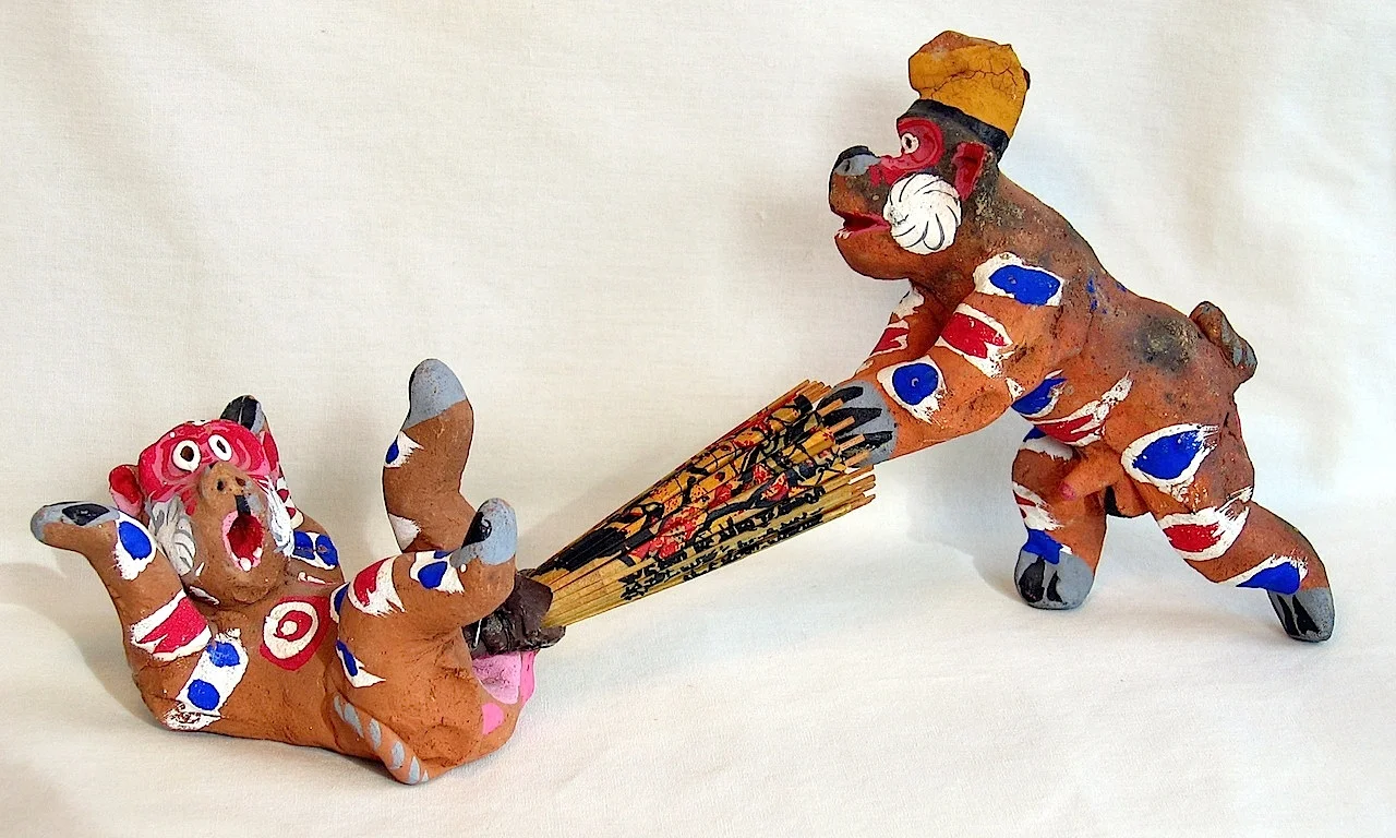 12-3 Humorous ceramic set made by a Japanese farmer in his spare time