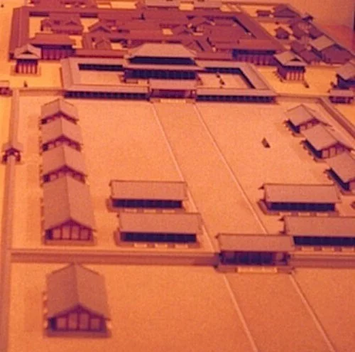 3-1 Heijogu, the central part of the imperial palace in Heijokyo (present day Nara). Model at the Nara Bunkazai Kenkyujo in Nara