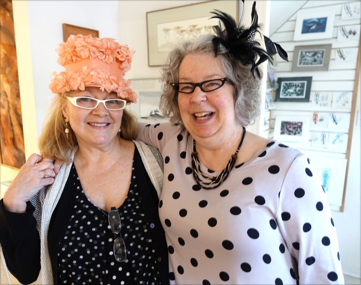 Painter Dawn Davies and bead jeweller Leslie DeAthe