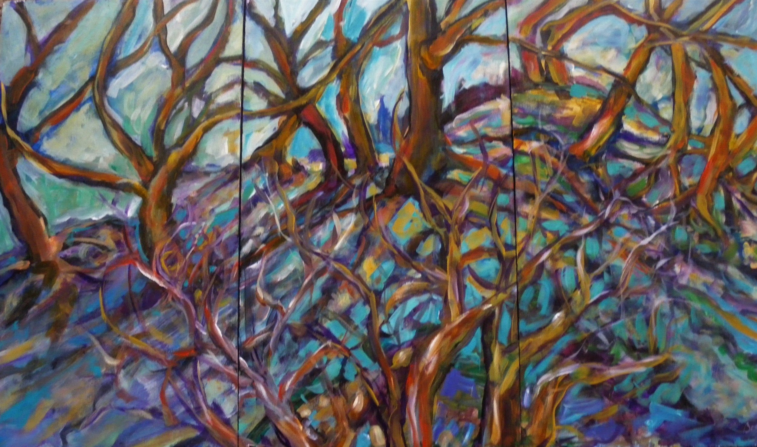  Arbutus Grove 16" x 27" (3x9") diptych $900.00 