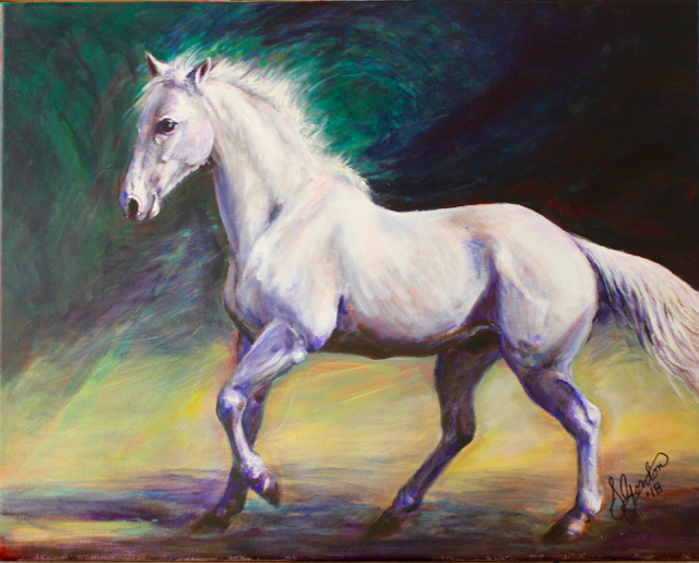 "Silver Decides to Play Hi-Ho Silver" (20X16, acrylic on canvas) Susan Gordon