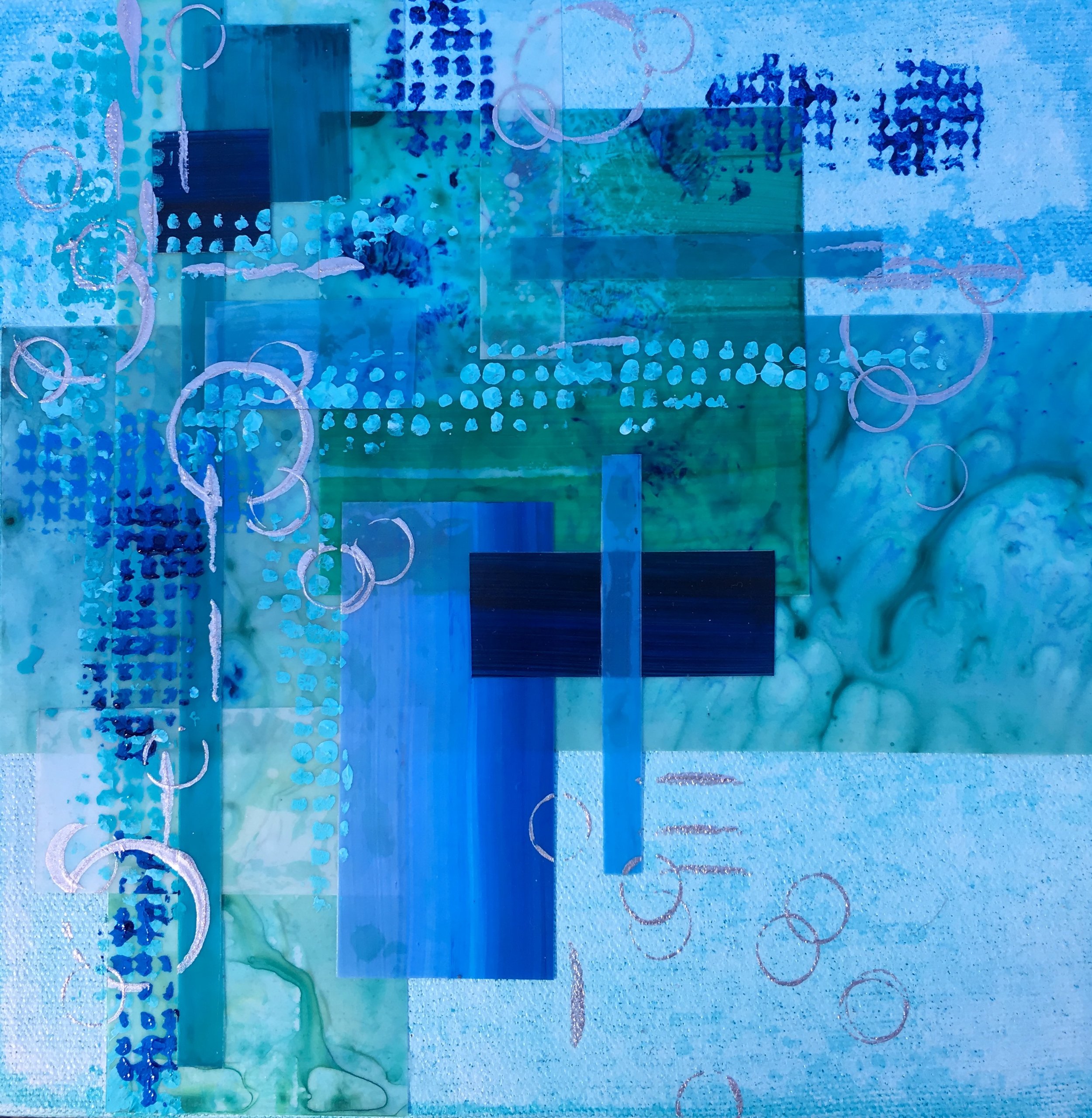 “Summer Moments #2” 8x8” Mixed Media Allison Brodie