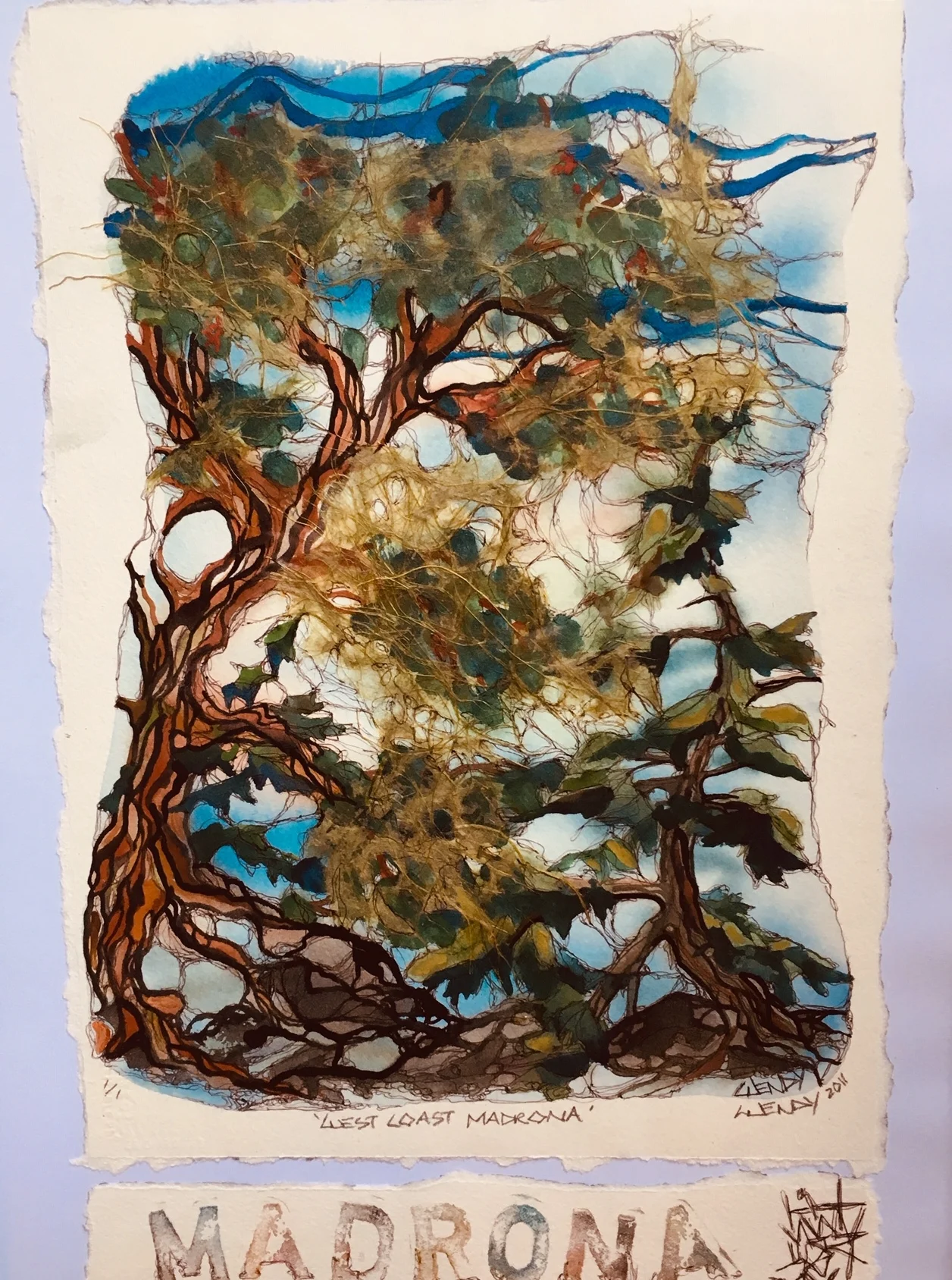 WENDY TAYLOR- "Madrona" mixed media $400