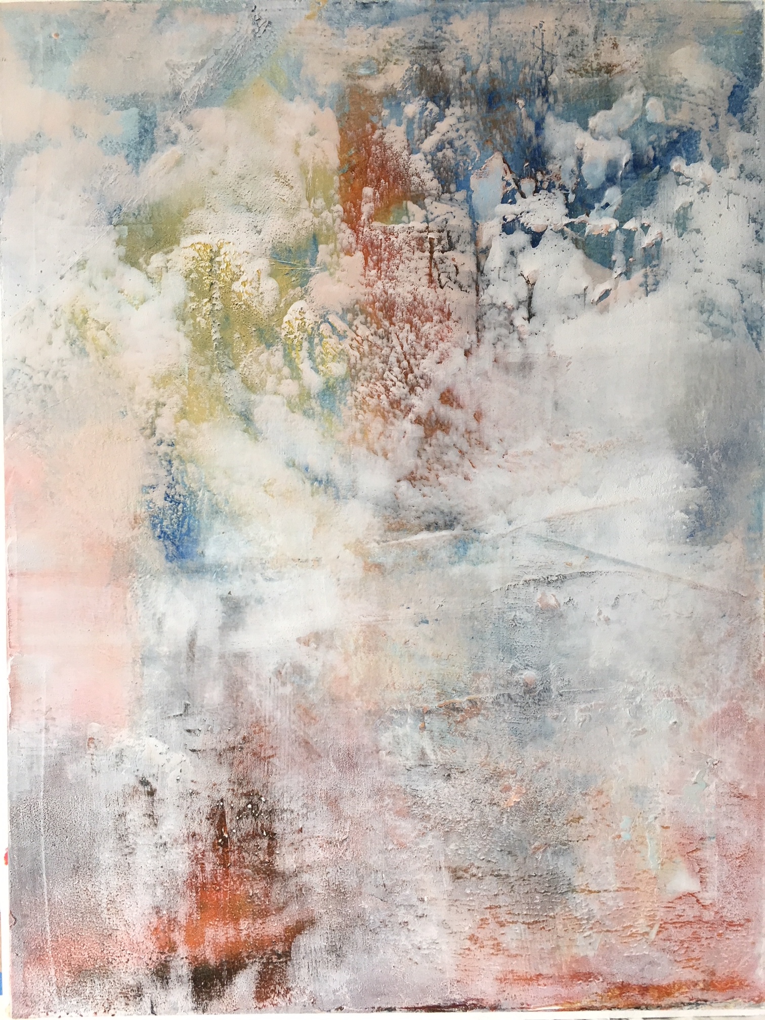 BARB SIEGELE- “The Promise” Cold wax and oil pigment, 12x16  $325.00