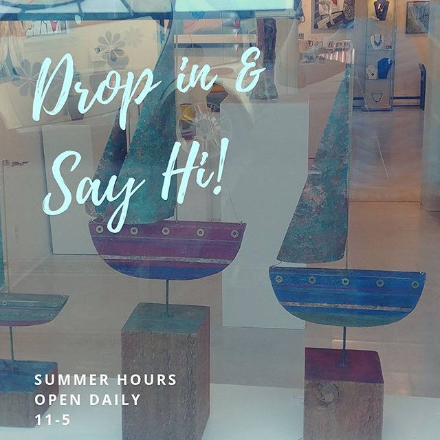 Summer Hours start today! #11-5daily #gallerylife #artpeople #bcartists #saltspringartists #sailboatart