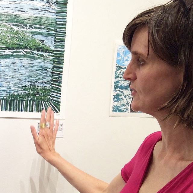Meet the artist Evelyn Russell @cevelynr today 11-2. #printmaking #salishsea #artshow #meettheartist