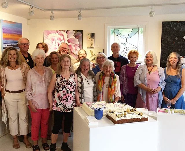 Gallery alumni and artists celebrated our 10th anniversary tonight. #partytime #funpeople #artfriends #artcoop #saltspringartists #bcartists