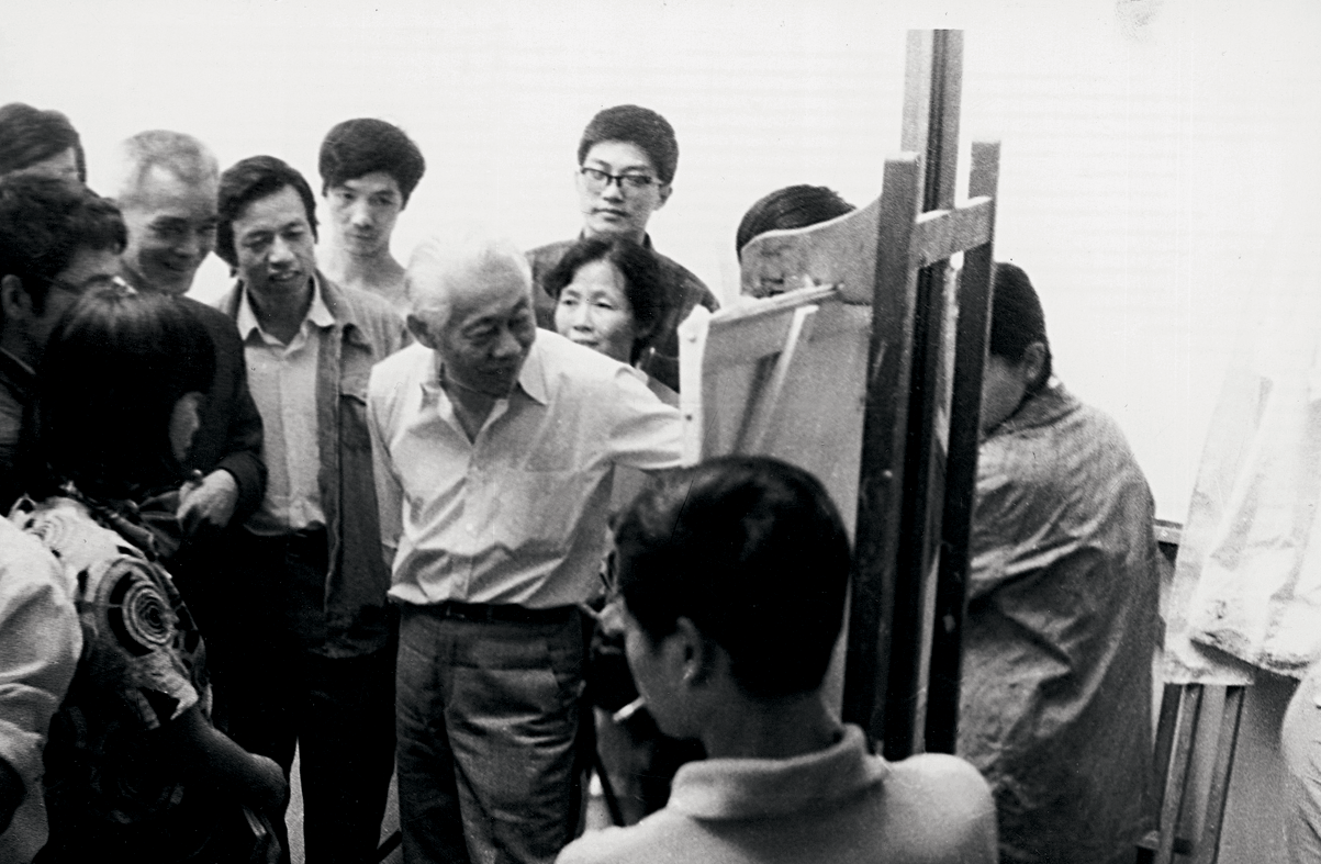 Pendant un cours à l’École des beaux-arts de Hangzhou, 1985. Droits réservés