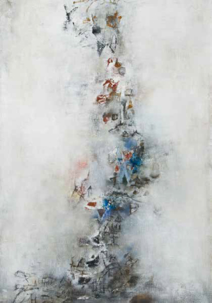 Marronnier (Chestnut), 1955, oil on canvas, 39 1/2” x 25 1/2” (Picker Art Gallery, Colgate University. Gift of Harvey Picker ’36. © Zao Wou-Ki/ProLitteris, Zurich).