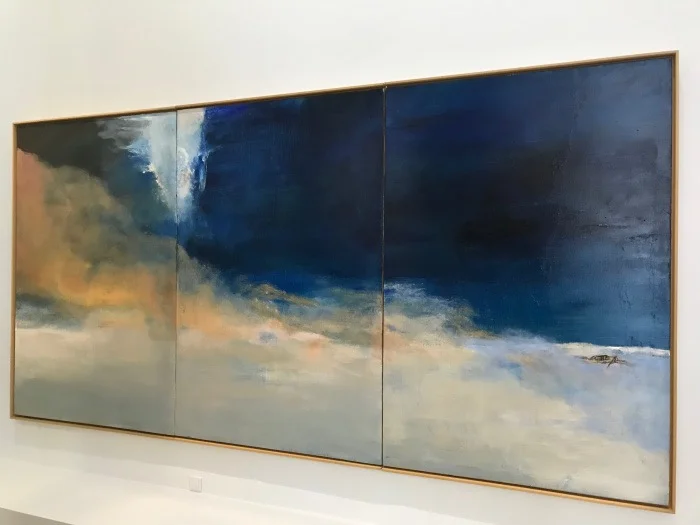 Zao Wou-Ki, Le vent pousse la mer, 2004, triptyque, 194x390, photo©thegazeofaparisienne