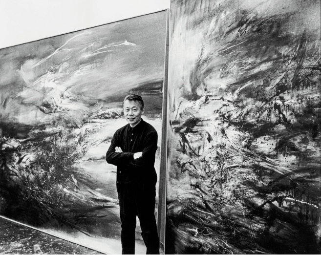 Zao Wou-Ki photographié par Sydney Waintrob en 1967 ©Adagp, Paris, Photo : Sydney Waintrob, Budd Studio © David Stekert, Budd Studio