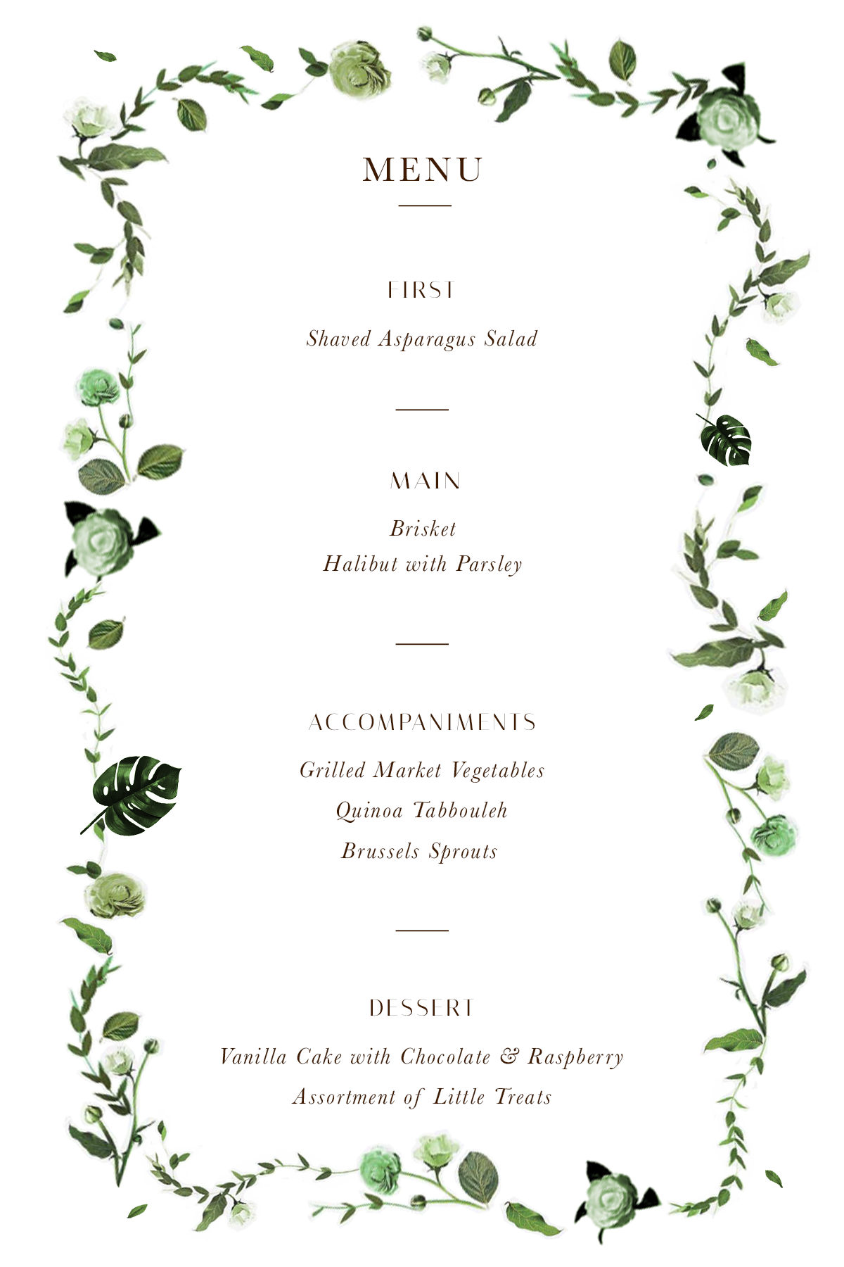 Wreathed Menu