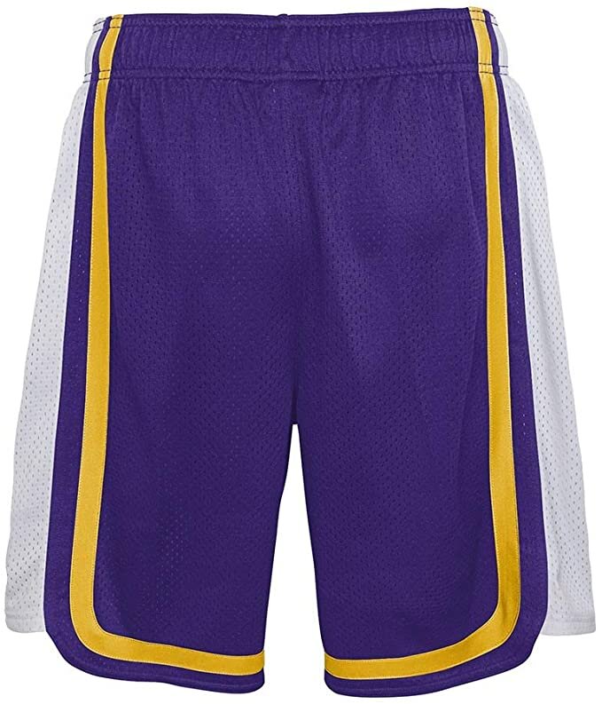 ZHHBL 23#James basketball shorts breathable and quick-drying Los Angeles Lakers basketball shorts double mesh fabric purple gold good elasticity