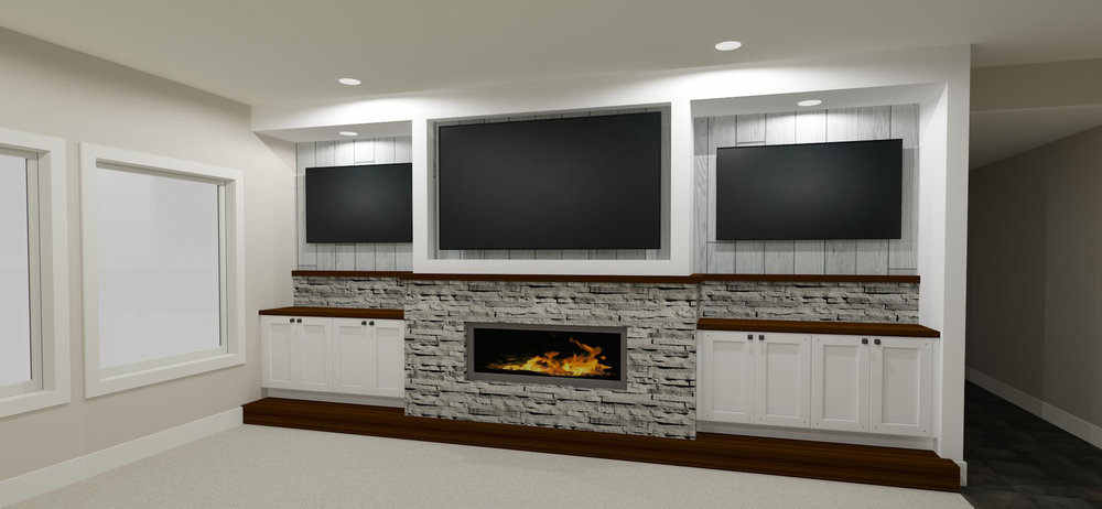 Basements Residential Remodeling, Basement Ideas Tv Wall Design