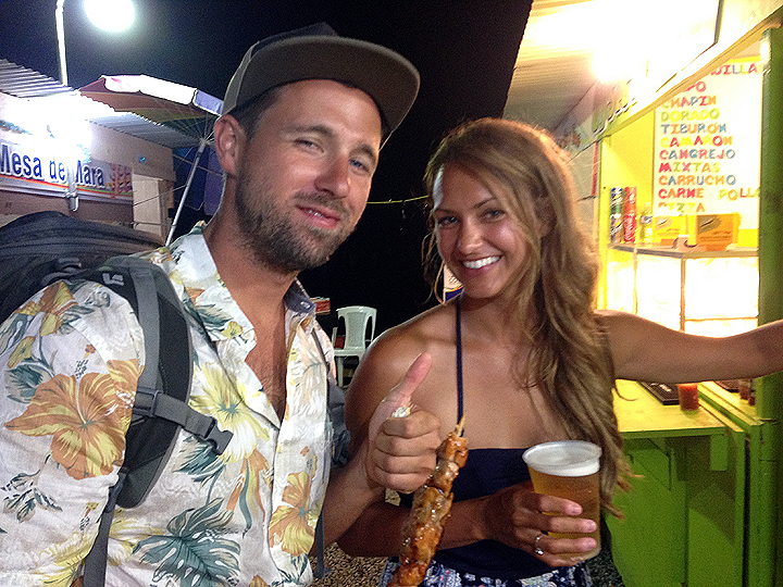 Boqueron weekend with Rob and Crystal of S/V Kairos. Good folks, beer, and meat on a stick.