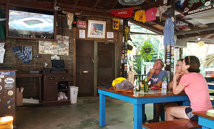 At Foxy's watching Turkey lose to Spain in the UEFA Euro tournament.