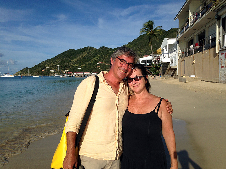 Deb & Pete, the happy crew of S/V Delancey