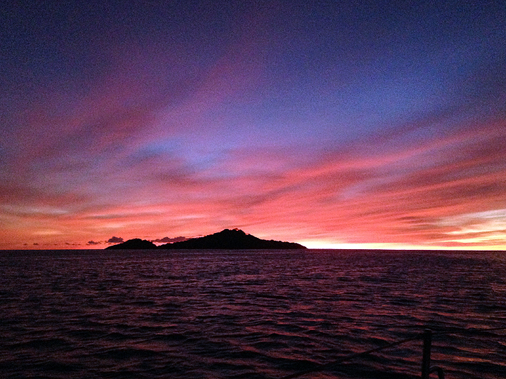 Sunset over Pigeon Island, Guadeloupe