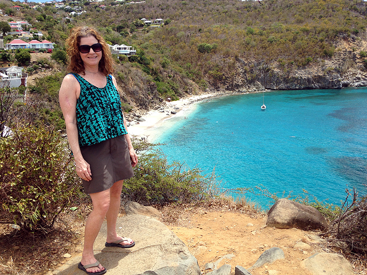 A hot hike up to one of Gustavia’s three forts, overlooking Shell Beach (where we would shortly be cooling off).