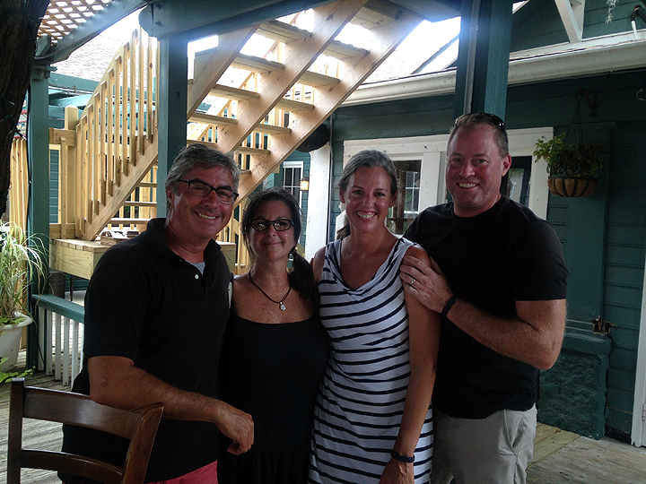 Enjoying a low country boil with Monica & Rich of S/V Mata Hari