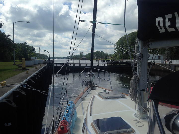 Great Bridge Lock on our last day in the ICW