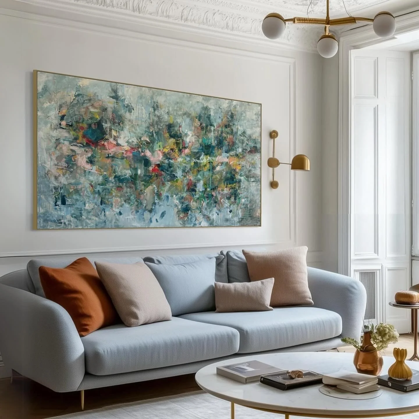 This abstract work was claimed by a collector not too long ago who wanted a piece with presence &mdash; something that could carry the energy of an entire room.

At five by eight feet, it was one of the largest paintings in the studio, and creating i