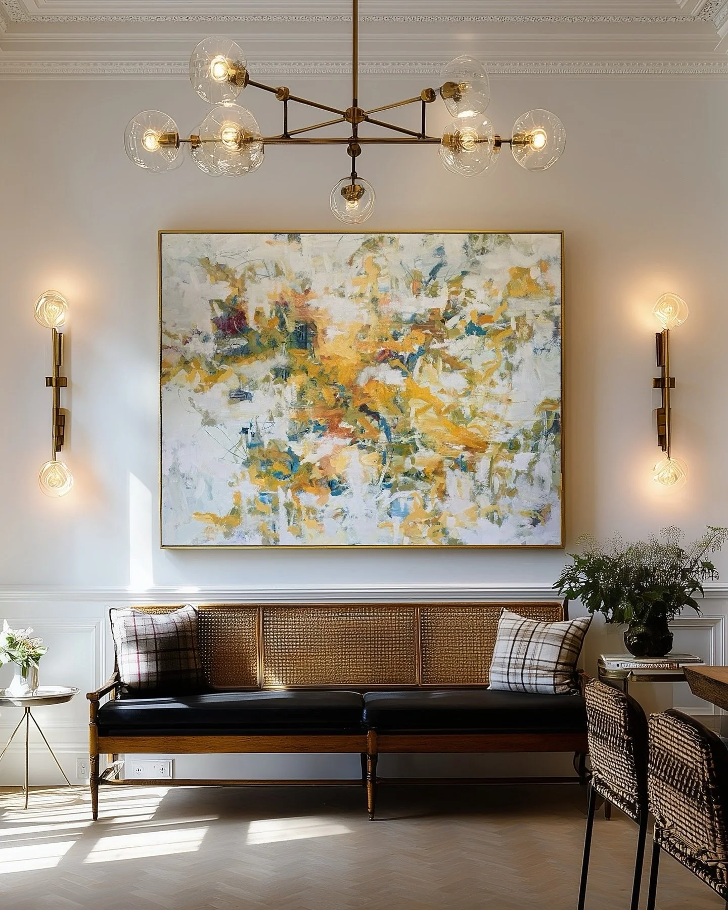 An entryway is a powerful spot for a piece of art; it sets the tone and signals value. When you bring new art into your home, do you usually go for one bold, statement piece or smaller works you can layer in over time? 
⠀⠀⠀⠀⠀⠀⠀⠀⠀
This piece created o