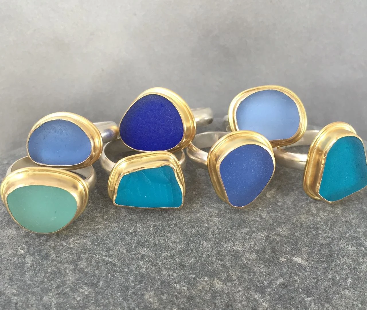 seaglass rings