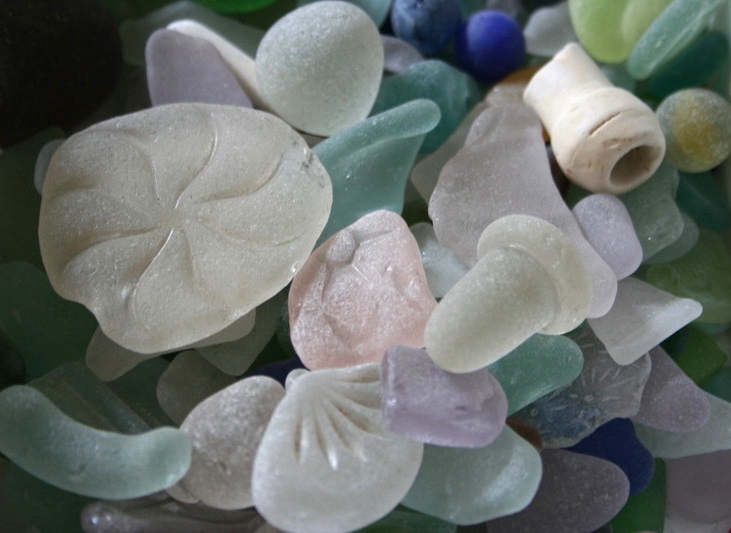some of Lisa's extensive natural seaglass collection