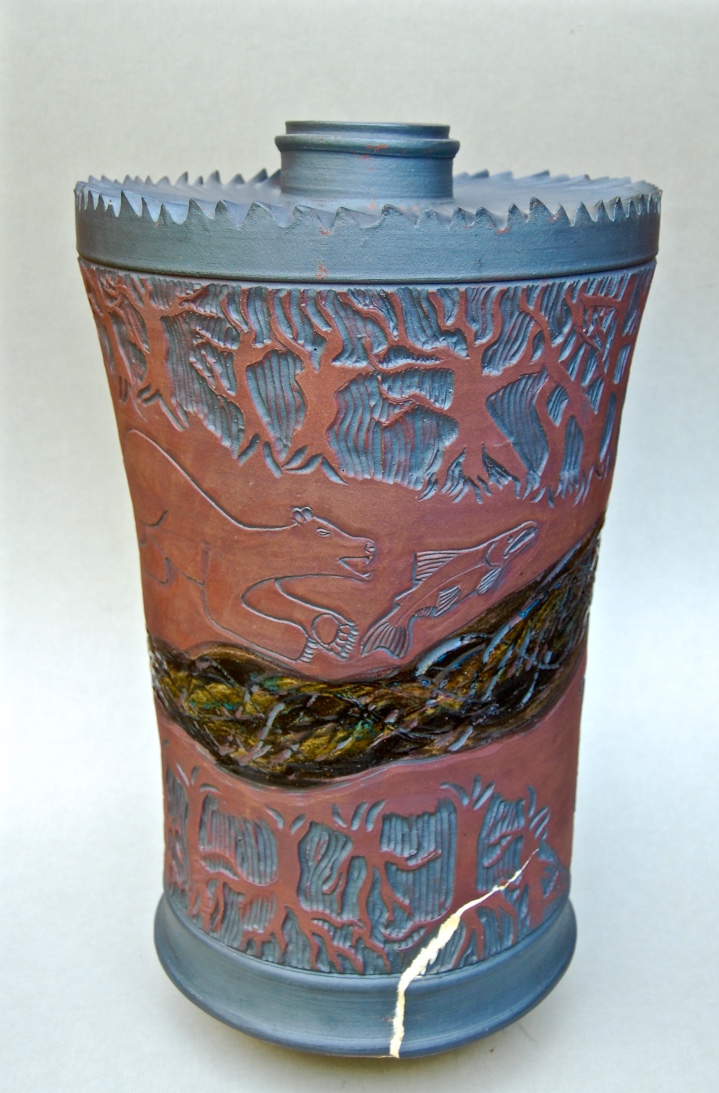 The first Prayer Wheel Chris built in responce to the Whatcom Creek Olympic Pipeline Explosion