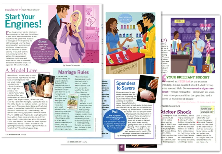 Editorial Illustrations For Bridal Guide Magazine