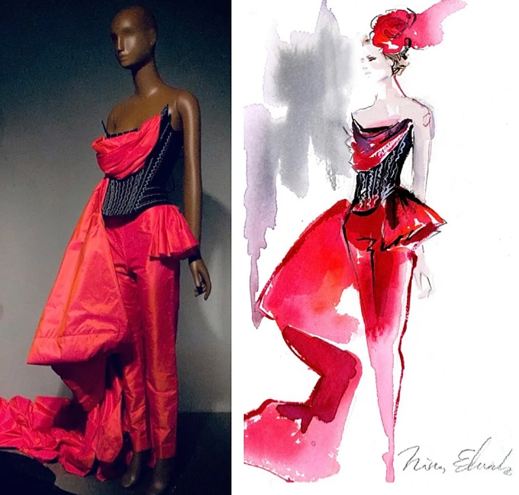  Live Watercolor Sketch Demonstration for My Pratt Institute Fashion Illustration Class at the Museum at FIT 