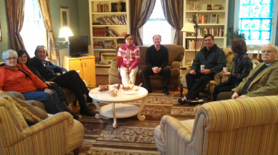 Some of our adult learners taking a break in the parlor