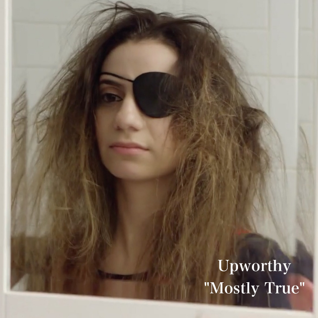"Screen shot from my video made by Upworthy.com of me acting out my 'Feminist Sex Positions' joke" / Photo courtesy liz miele