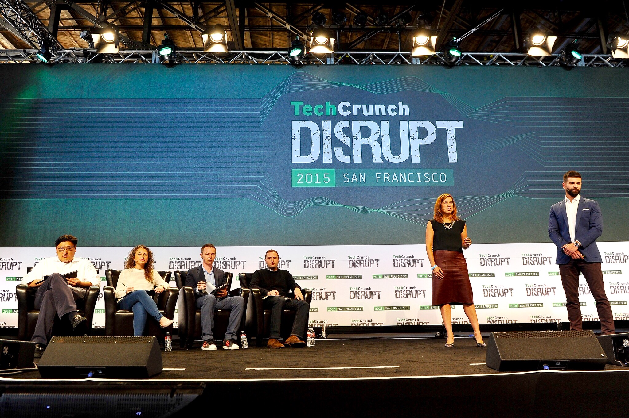 Melissa onstage at Techcrunch Disrupt / Photo courtesy Melissa Manice